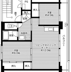 ビレッジハウス高萩2号棟 (402号室)の物件間取画像